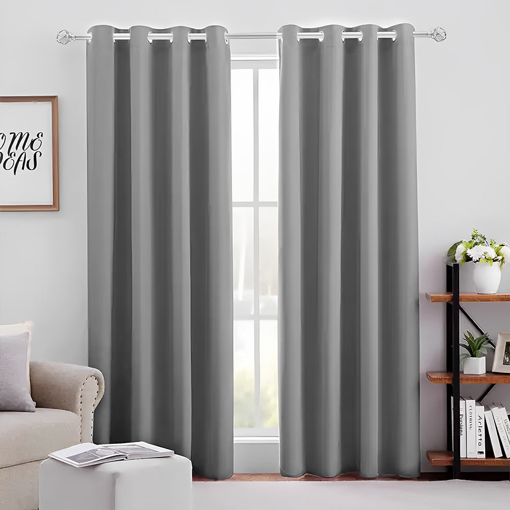 COMFEYA Grommet Top Doorway Curtain - Room Darkening Thermal Insulated Curtain - 198x132cm - Gray