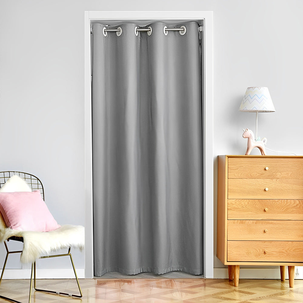 COMFEYA Grommet Top Doorway Curtain - Room Darkening Thermal Insulated Curtain - 198x132cm - Gray