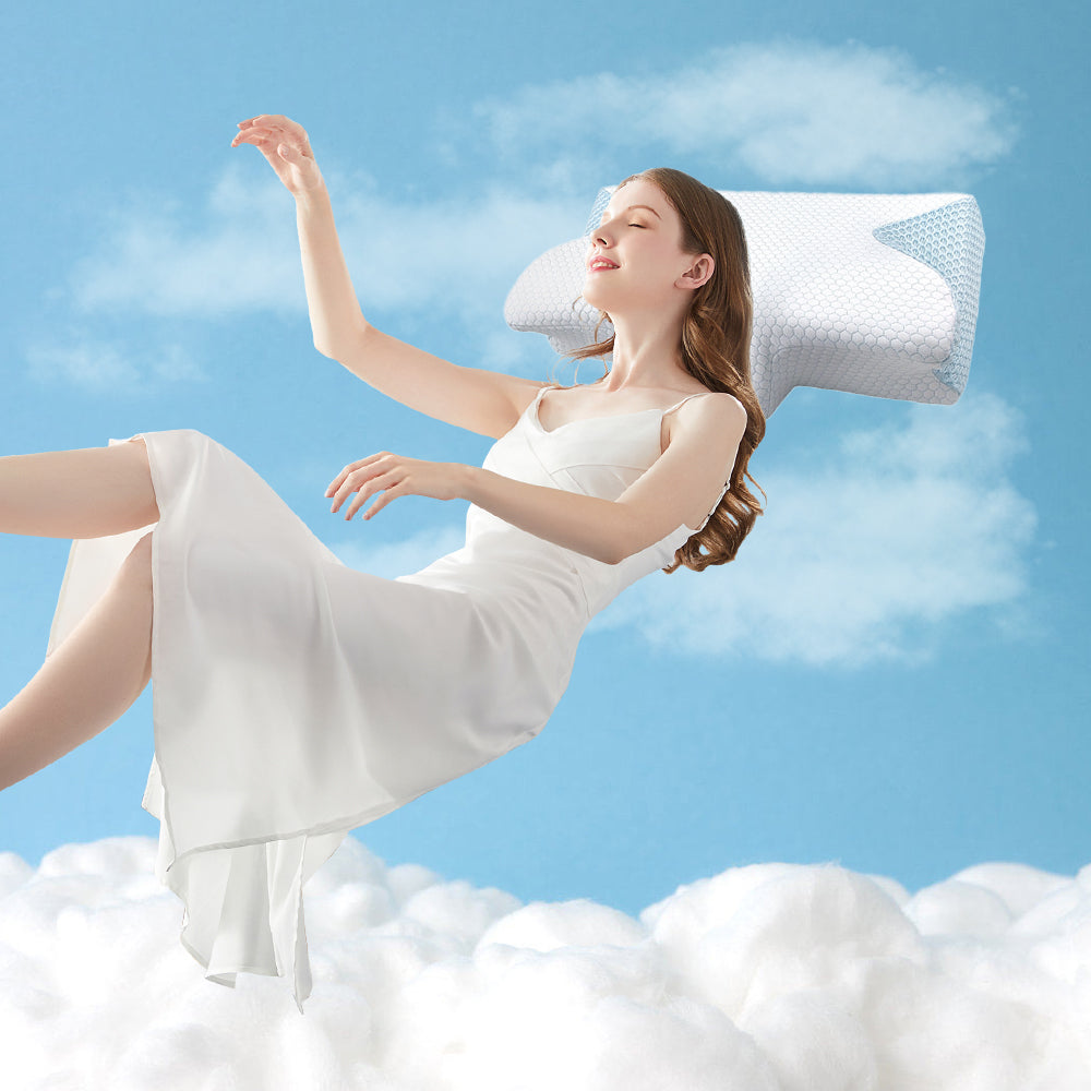 COMFEYA Cervical Neck Pillow for Pain Relief Sleeping - Orthopedic Contour Memory Foam Pillow with Cooling Pillow Covers