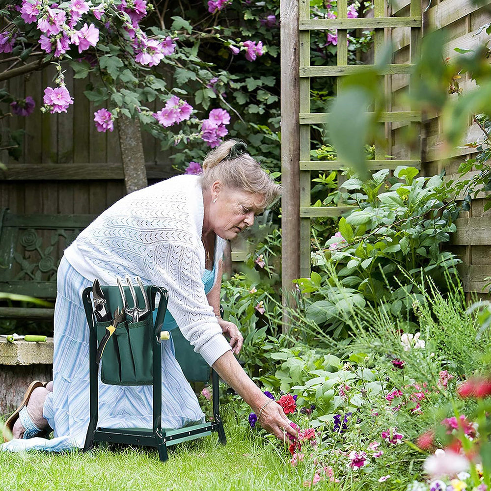 GREENHAVEN Garden Kneeler Seat and Foldable Stool with Tool Bag