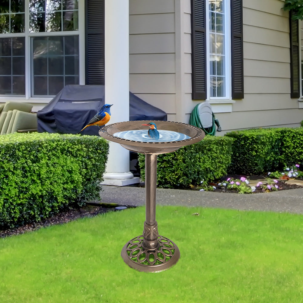 GREENHAVEN Antique Style Resin Outdoor Garden Bird Bath