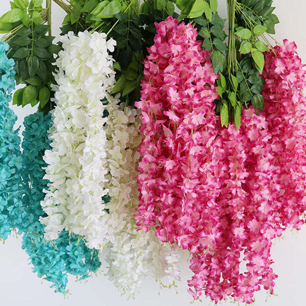 Artificial Hanging Silk Garland Vine Flowers Garden Decoration