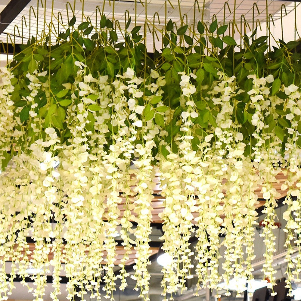 Artificial Hanging Silk Garland Vine Flowers Garden Decoration