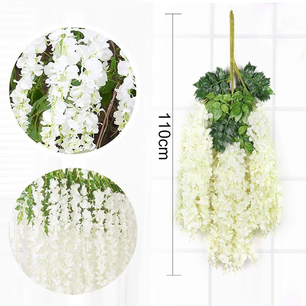 Artificial Hanging Silk Garland Vine Flowers Garden Decoration