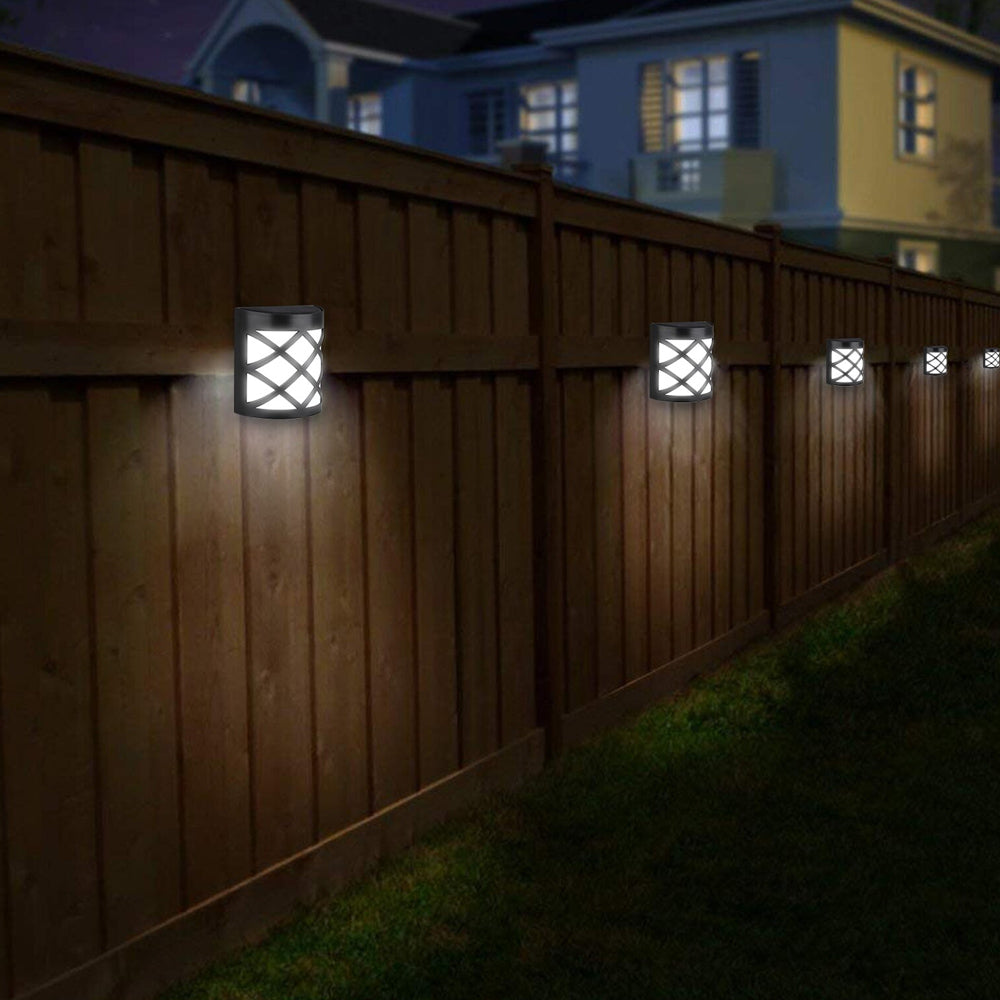 6 LED Outdoor Solar Wall Lights Garden Step Bright Light