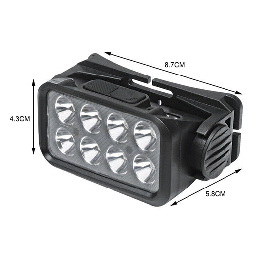LED Motion Sensor Head Torch Waterproof Headlamp USB Rechargeable
