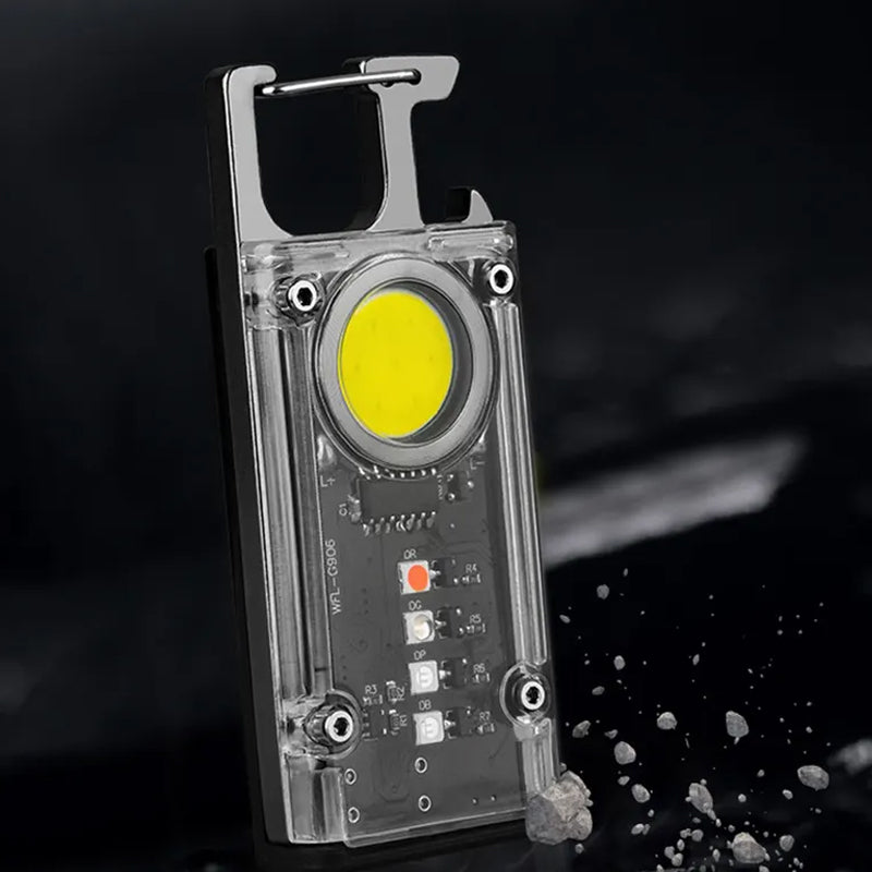 5 Color Light Keychain COB+LED Mini Flashlight- USB Charging