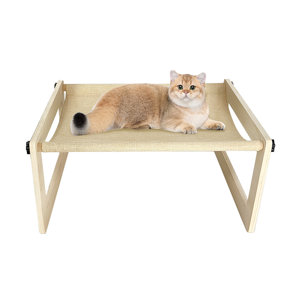 PETSWOL Breathable Cat Bed Wooden Cat Hammock