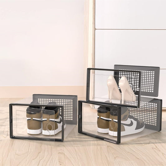 STORFEX 6/12 Pack Stackable Shoe Organizers Storage Boxes
