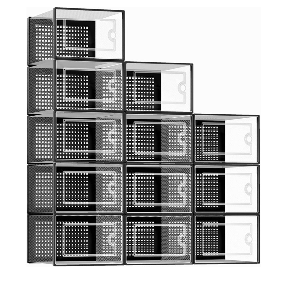 STORFEX 6/12 Pack Stackable Shoe Organizers Storage Boxes