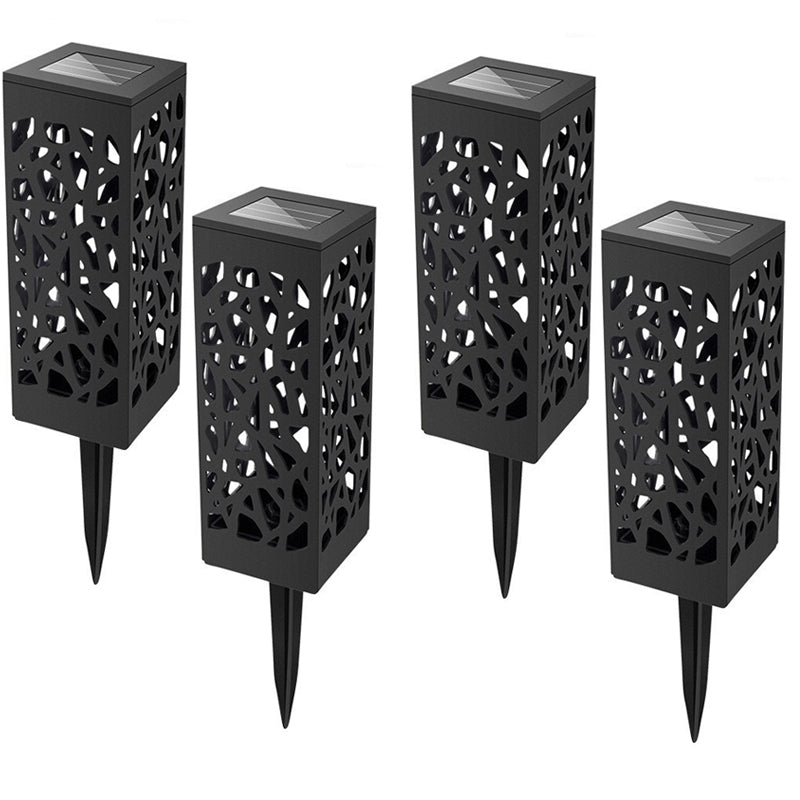 Pack of 4 Cool White Waterproof LED Garden Stake Sensor Ground Lights- Solar Powered