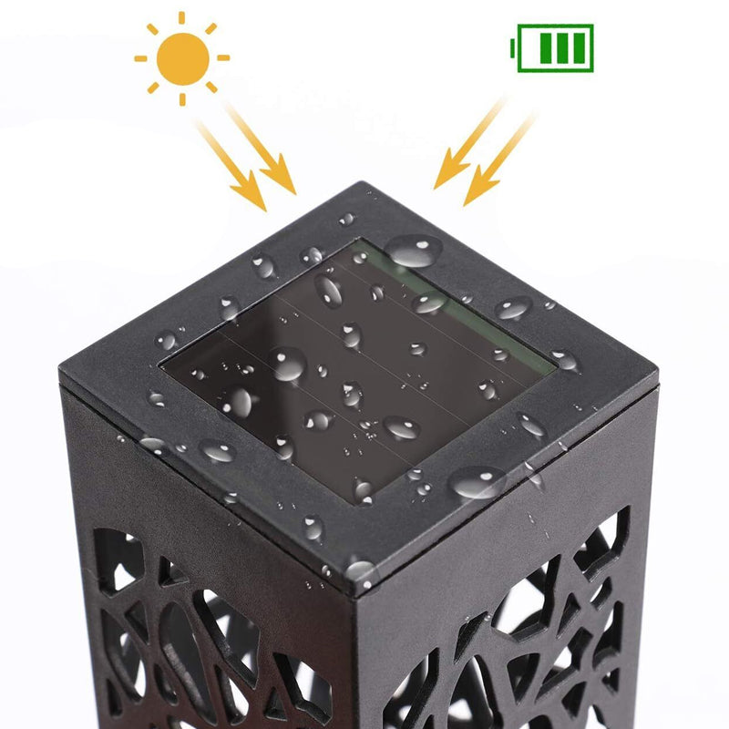 Pack of 4 Cool White Waterproof LED Garden Stake Sensor Ground Lights- Solar Powered