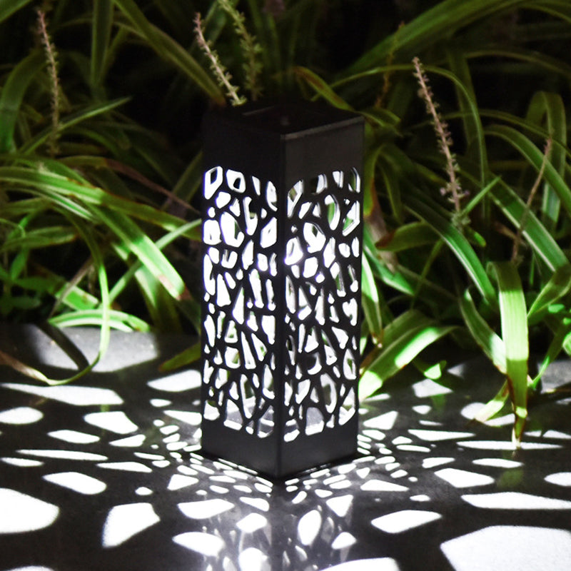 Pack of 4 Cool White Waterproof LED Garden Stake Sensor Ground Lights- Solar Powered