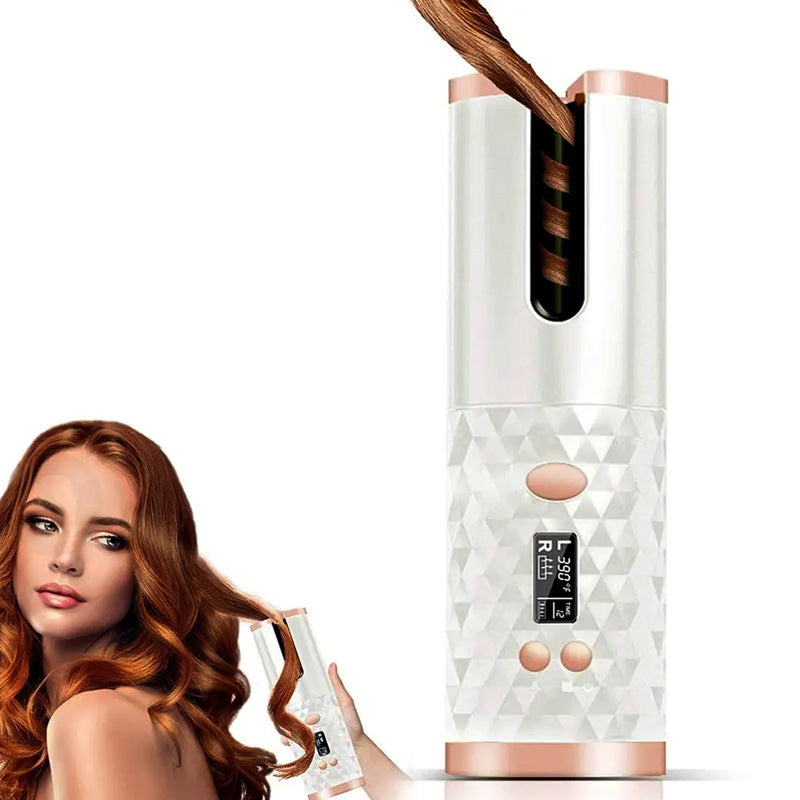 Portable Cordless Auto-Rotating Hair Curler - USB Rechargeable