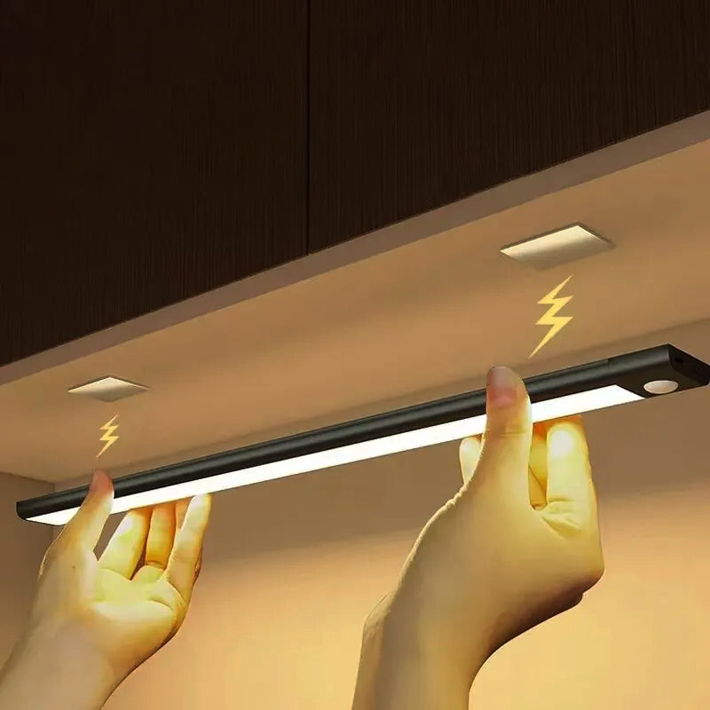 LED Motion Sensor Under Closet Cabinet Light Rechargeable Magnetic Dimmable Lamp