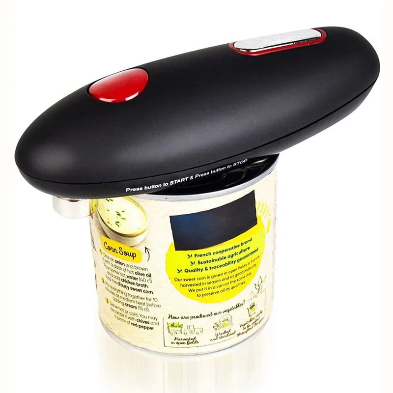 Convenient Electric Can Opener: Effortlessly Open Jars, Bottles & Cans with One Touch - Portable Hands-Free Kitchen Gadget