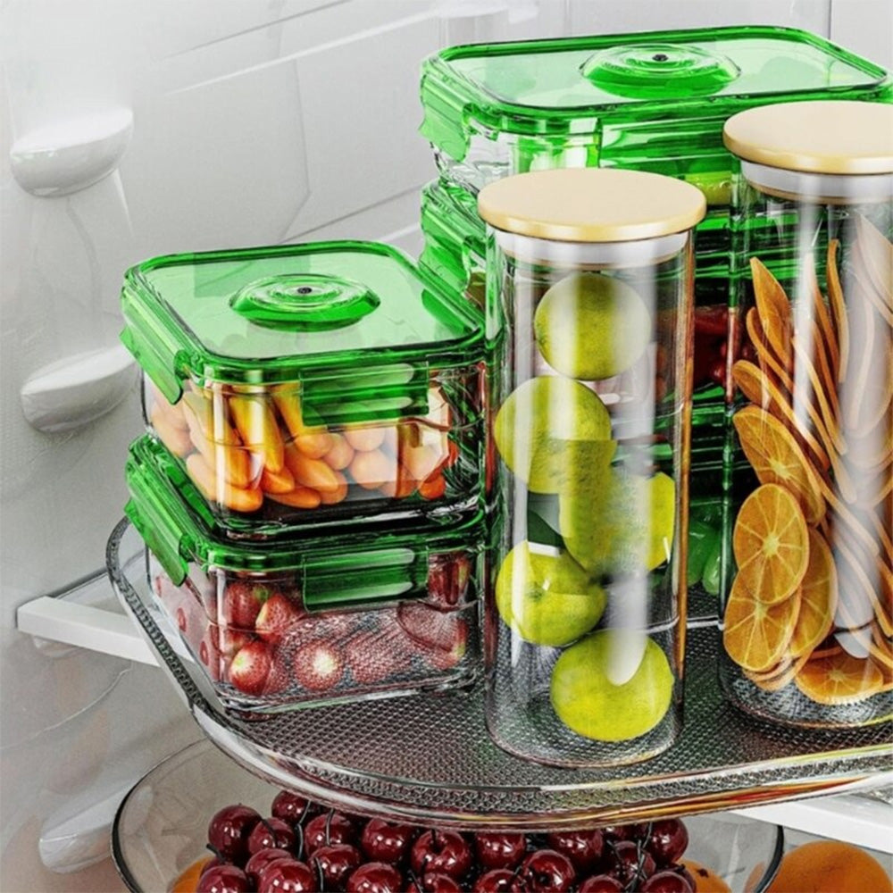 STORFEX Rectangular 360° Turntable Lazy Susan - Optimize Your Fridge Storage
