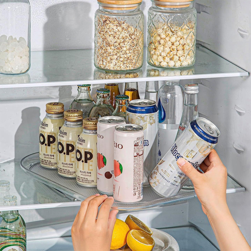 STORFEX Rectangular 360° Turntable Lazy Susan - Optimize Your Fridge Storage