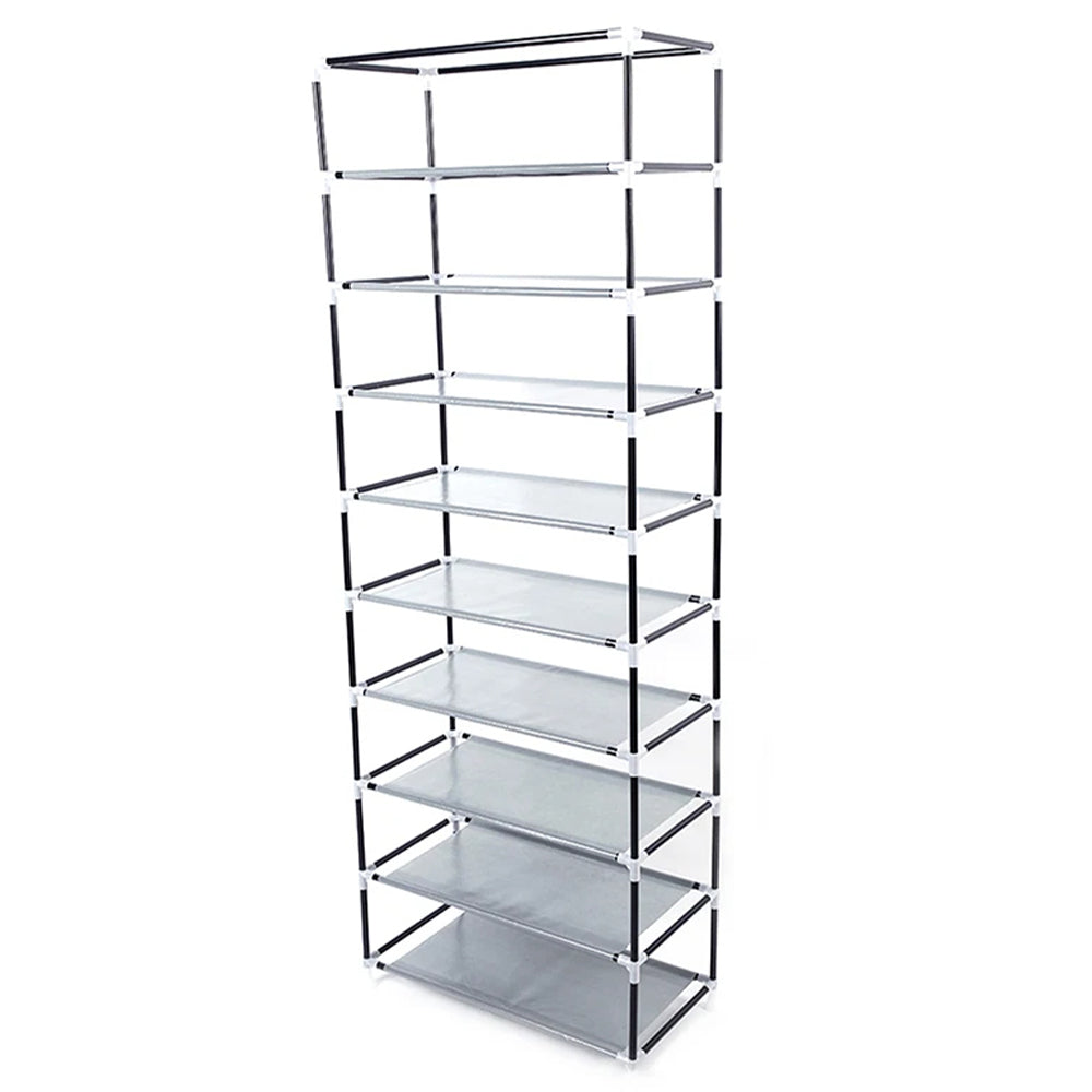 Nonwovens Fabric Dustproof Multilayer Shoes Cabinet Organizer in Black and Grey