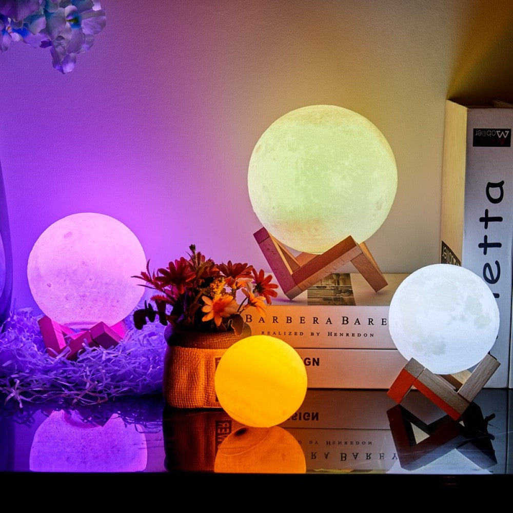 Moon Lamp LED Night Light Battery Powered With Plastic Stand