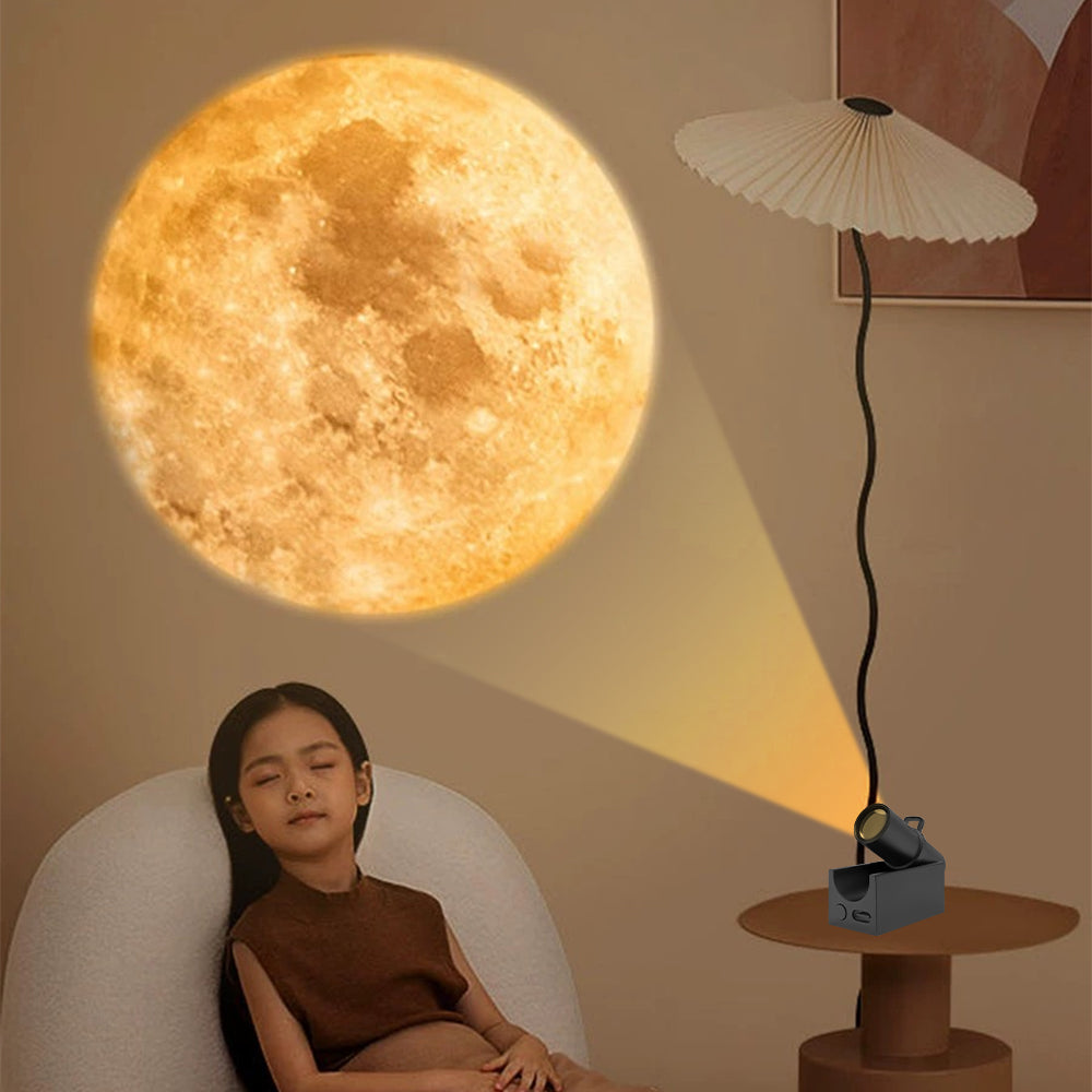 USB-Rechargeable LED Moon Projector for Bedroom Décor & Birthday Gift