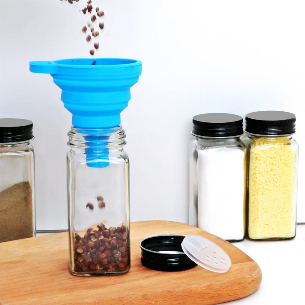 STORFEX 12-Pack 120ml Glass Spice Jars with Labels