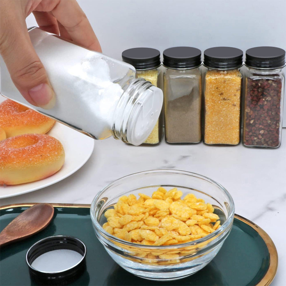 STORFEX 12-Pack 120ml Glass Spice Jars with Labels