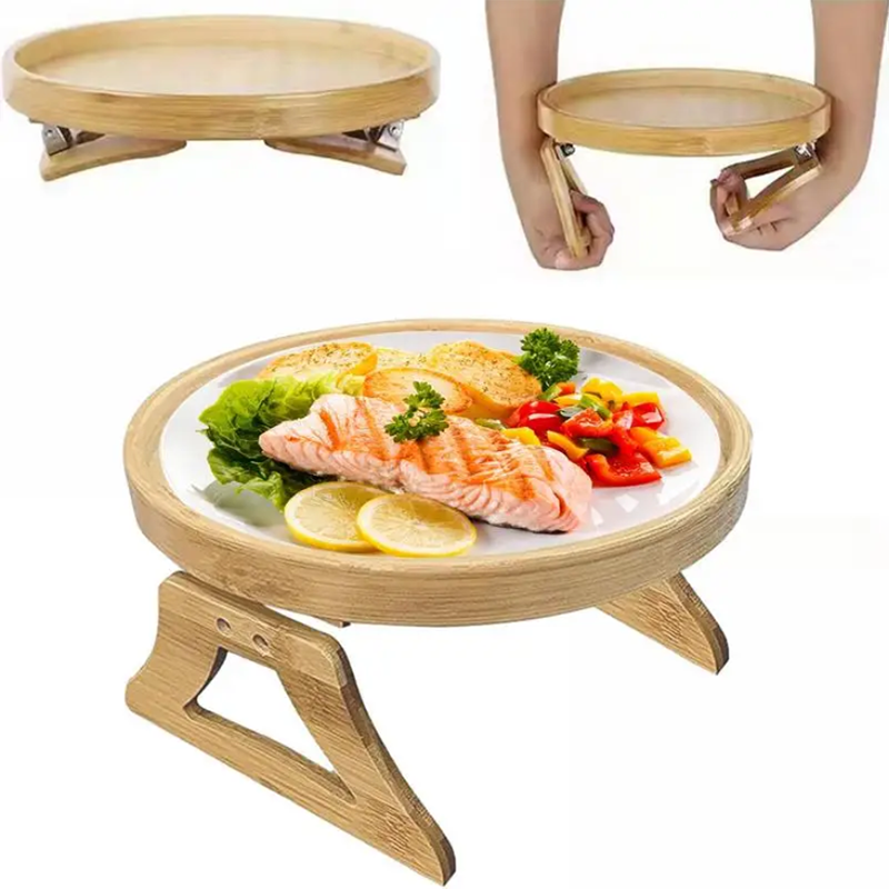 Sofa Armrest Clip-On Tray Table