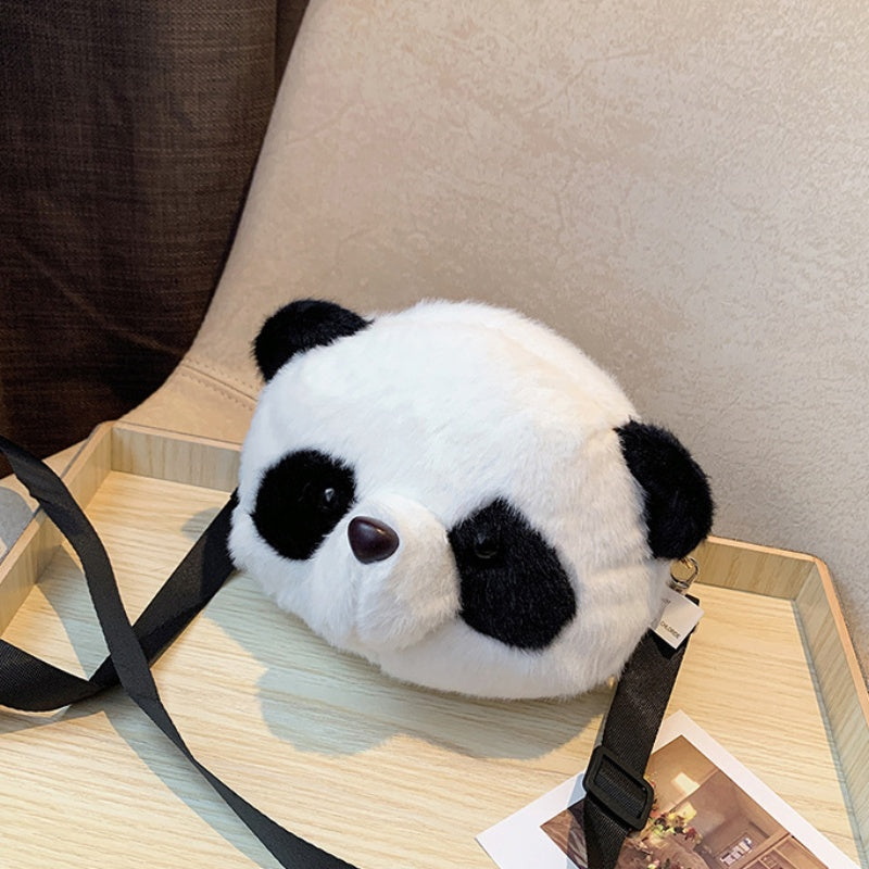 Cute Plush Panda Backpacks One Shoulder Diagonal Wallet