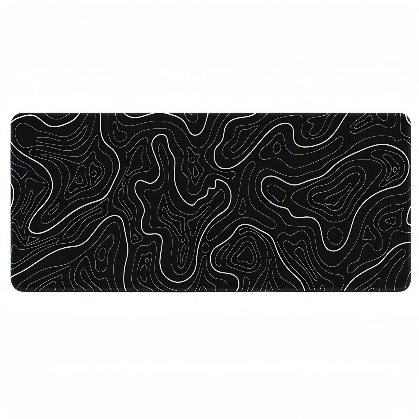 Anti-Slip Topographic Black and White Mouse Pad for Keyboard - 30x80cm