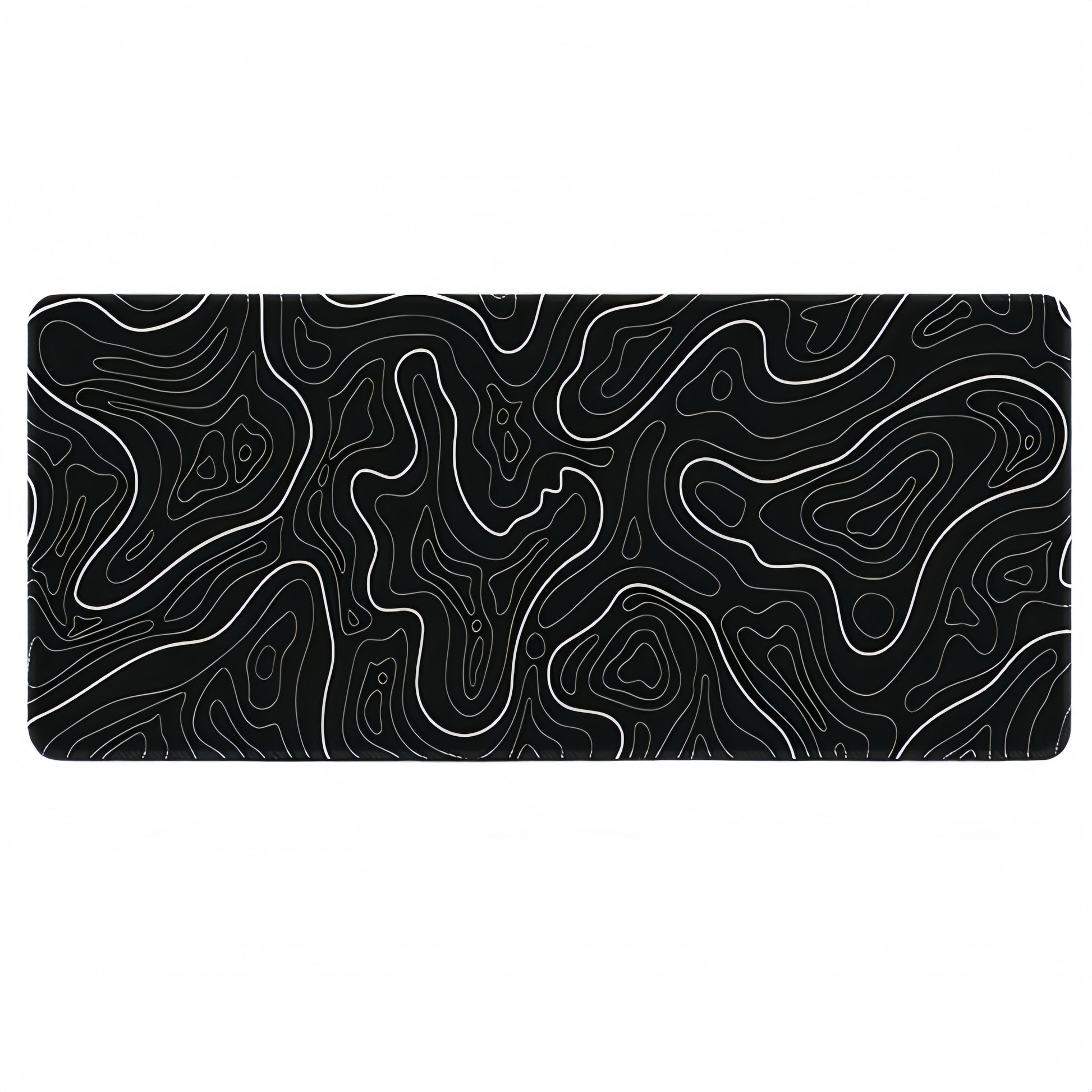 Anti-Slip Topographic Black and White Mouse Pad for Keyboard - 30x80cm
