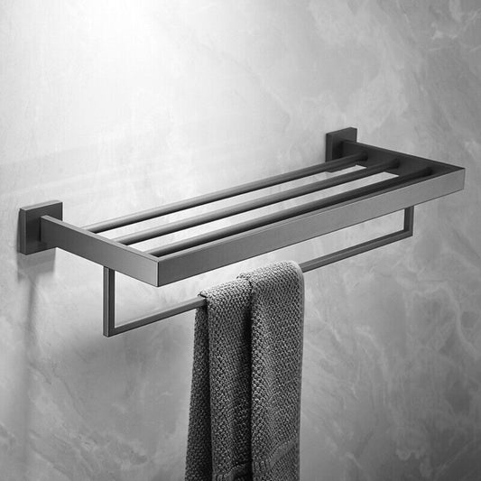 2 Layers Stainless Steel Towel Shelf Storage Rack Rail