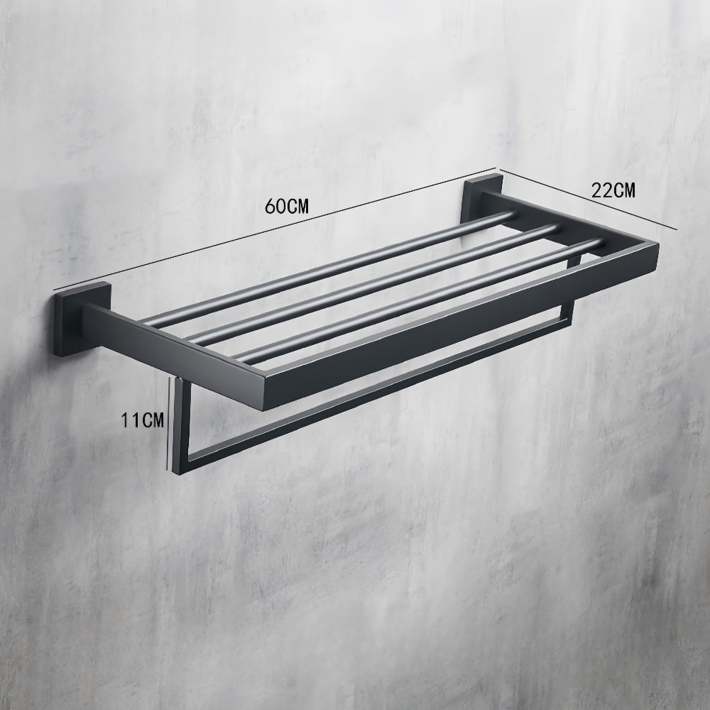 2 Layers Stainless Steel Towel Shelf Storage Rack Rail