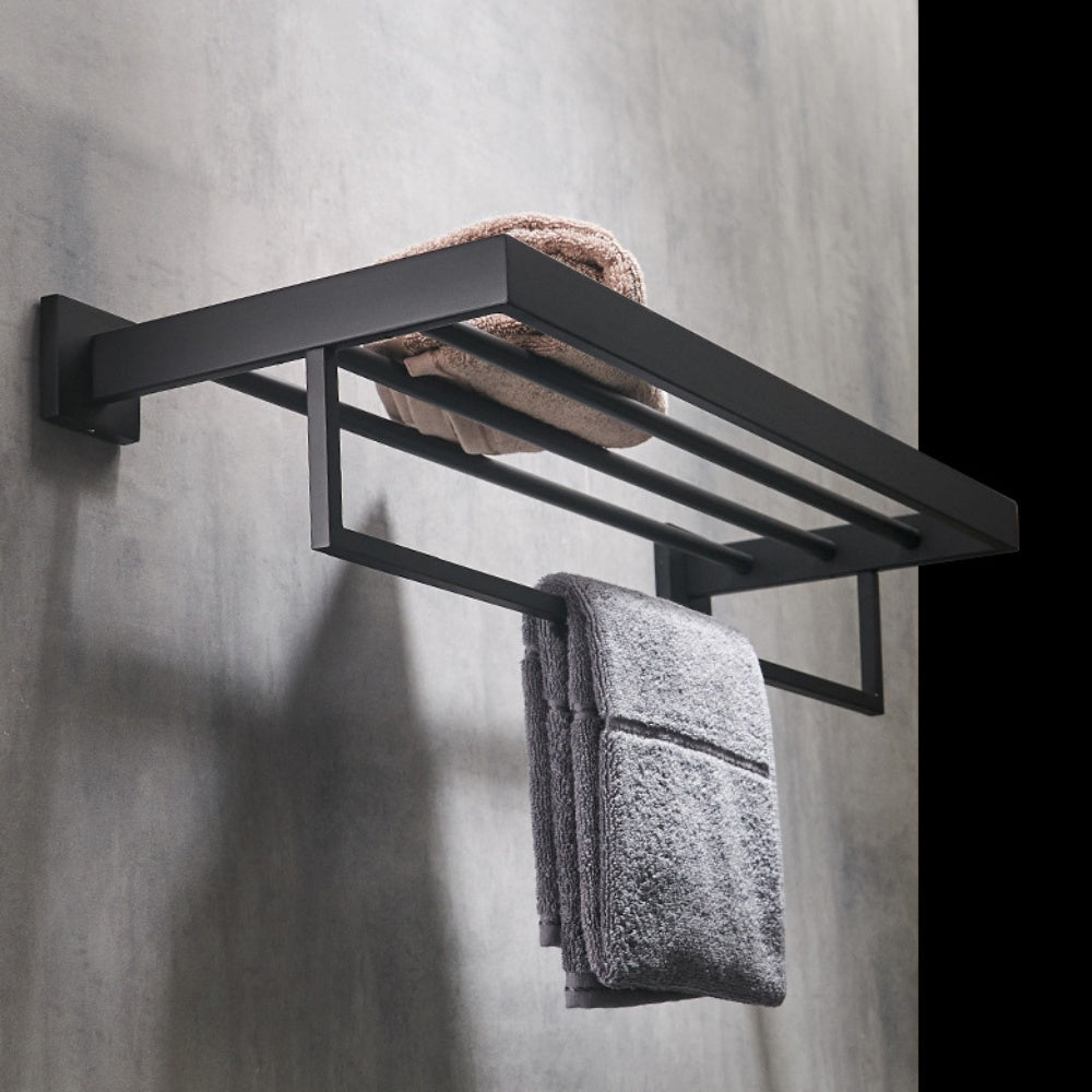 2 Layers Stainless Steel Towel Shelf Storage Rack Rail