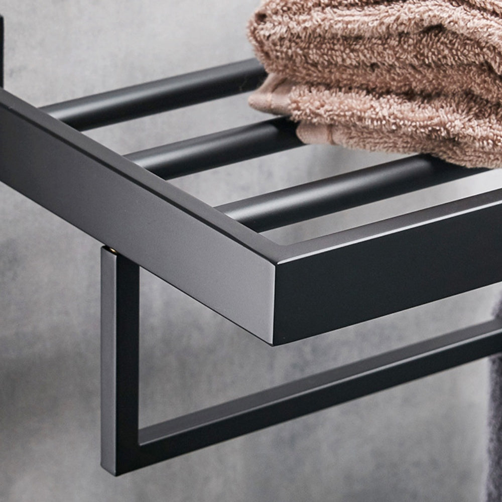 2 Layers Stainless Steel Towel Shelf Storage Rack Rail