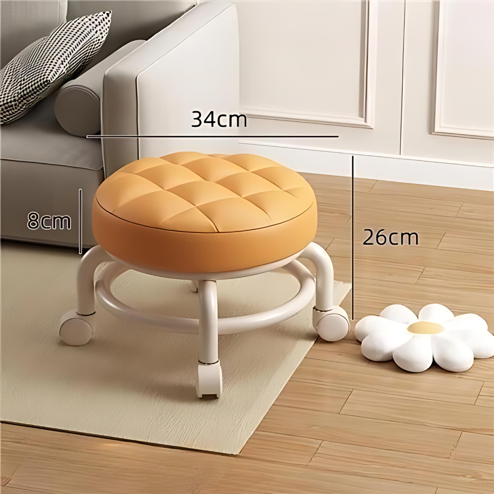 Multi-Functional Pulley Low Stool with Universal Wheels