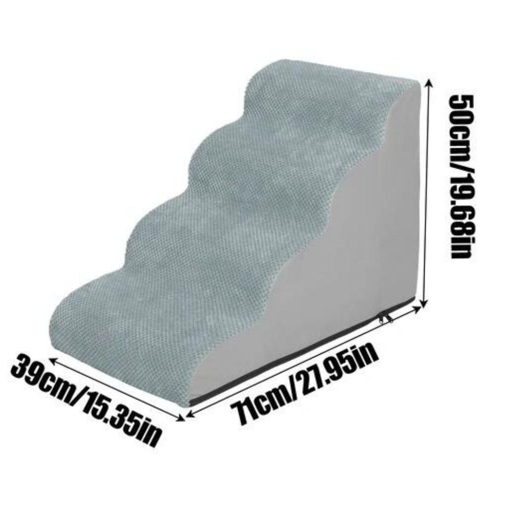 4-Tier Foam Dog Steps Pet Stairs Ramp for Beds and Couches