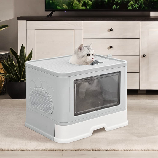 Stylish Cat Litter Box Enclosure with Portable Scoop Drawer