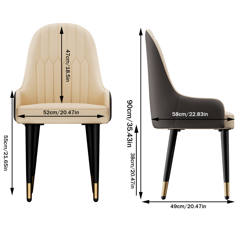 Set of 2 Luxury Microfiber Leather Dining Chairs with Lion Knocker