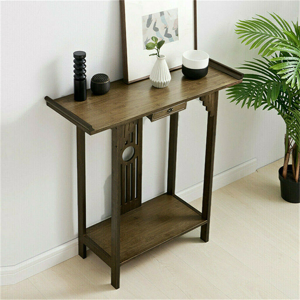 Elegant Wood Entryway Console Table with Drawer and Shelf