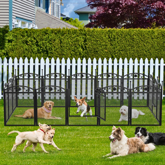 8-Panel DIY Heavy Duty Dog Playpen with Waterproof Pad