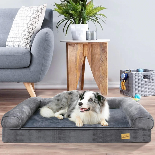 Cozy Extra Large Dog Bed with Waterproof Cover and Bolster