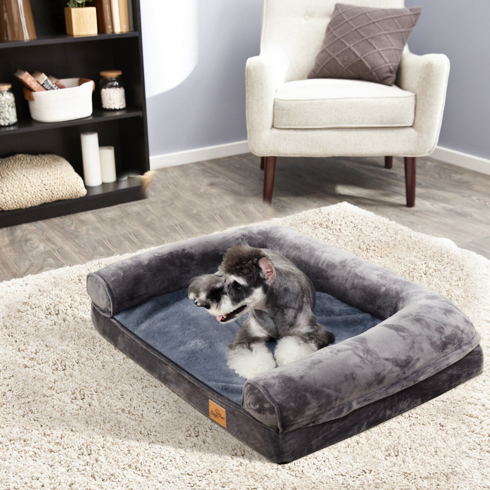 Cozy Extra Large Dog Bed with Waterproof Cover and Bolster