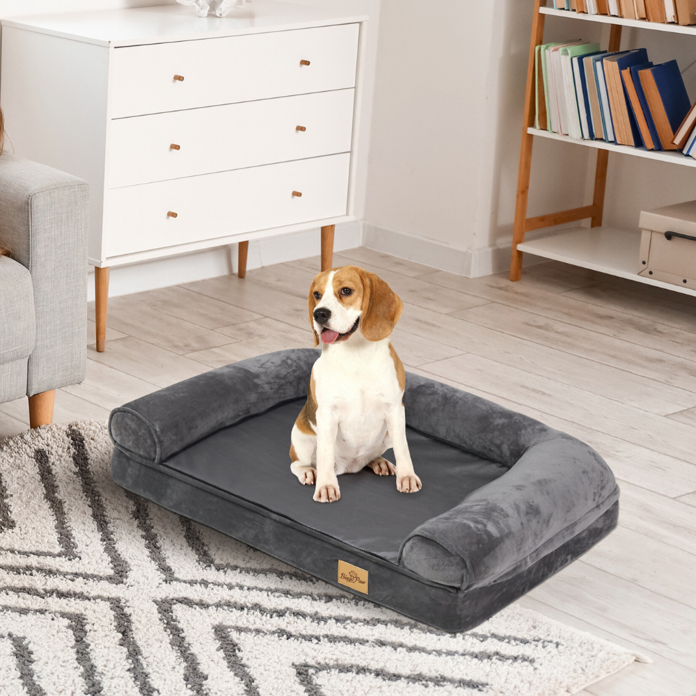 Cozy Extra Large Dog Bed with Waterproof Cover and Bolster