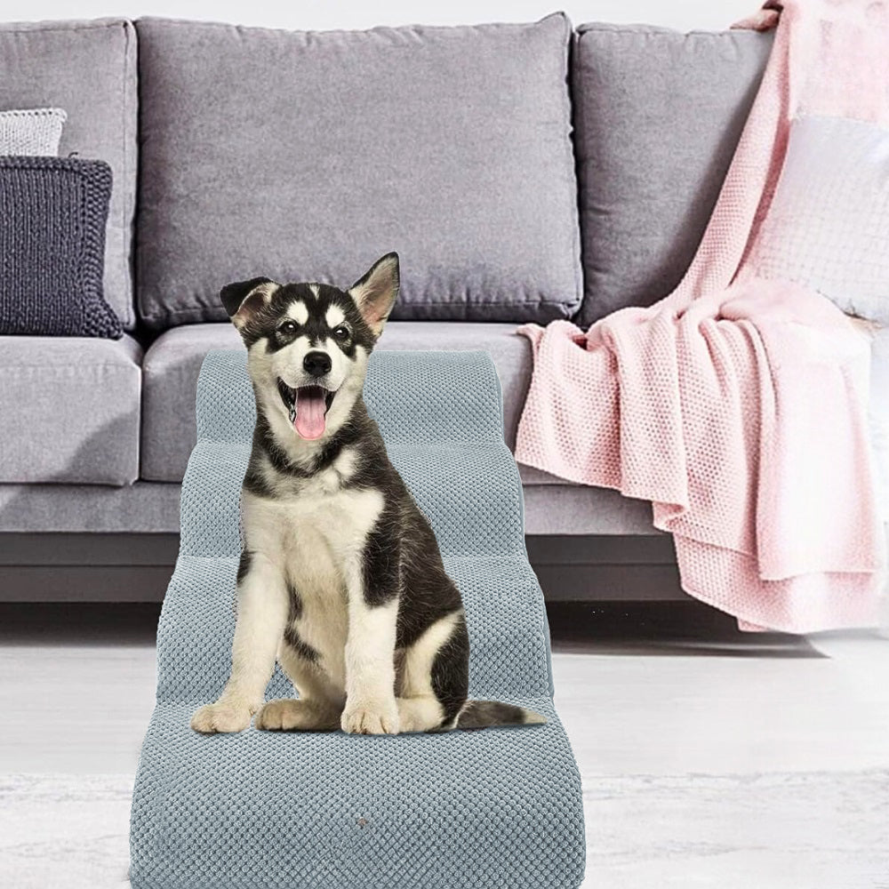 4-Tier Foam Dog Steps Pet Stairs Ramp for Beds and Couches
