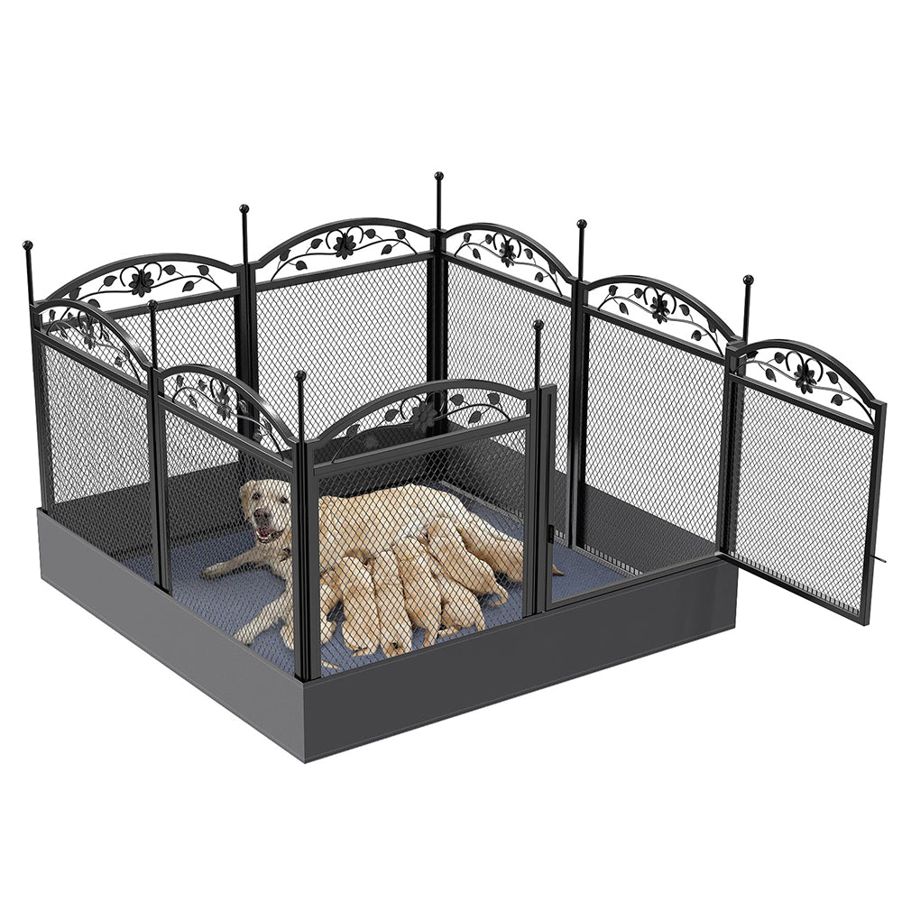 Detachable Dog Playpen Fence Puppy Kennel Cage with Waterproof Fertility Pad