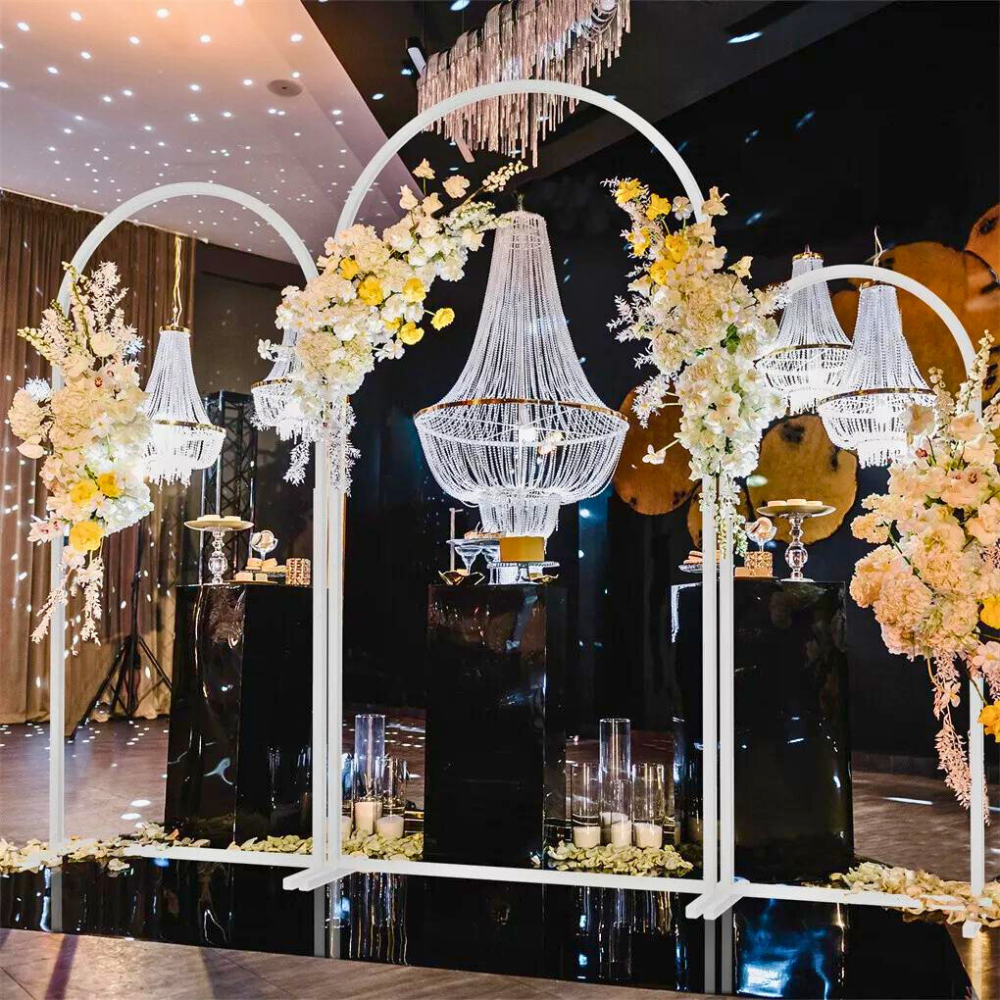 Set of 3 Wedding Metal Backdrop Arch Balloon Frame