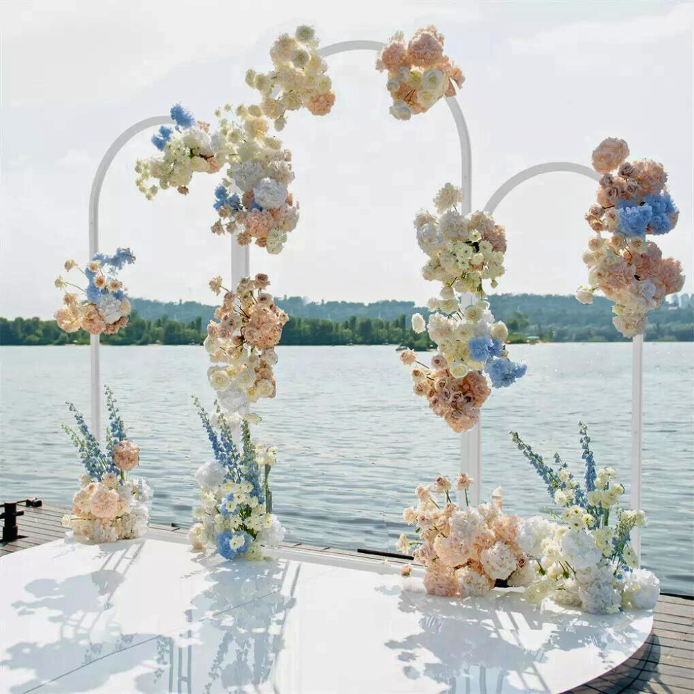 Set of 3 Wedding Metal Backdrop Arch Balloon Frame