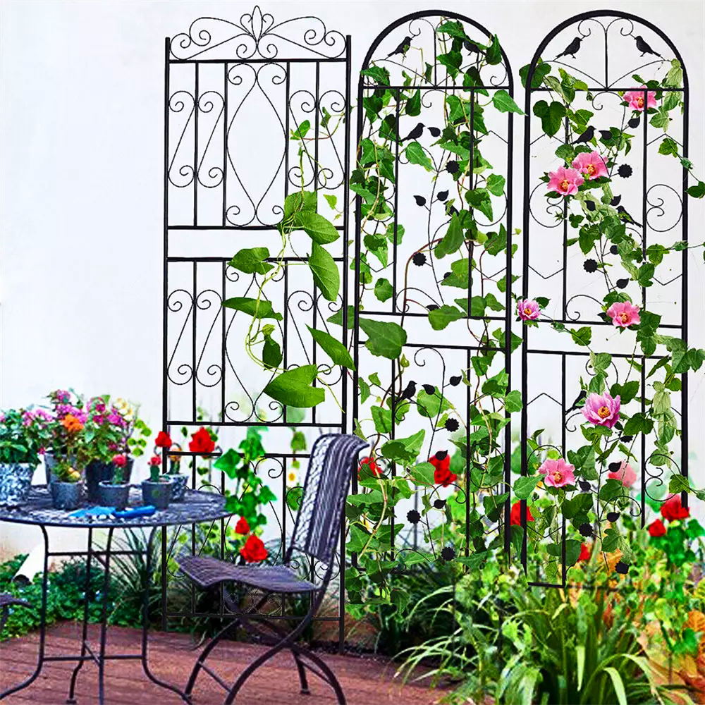 2 Pack Garden Trellis Patio Metal Wire Lattices Grid Panels for Climbing Plants