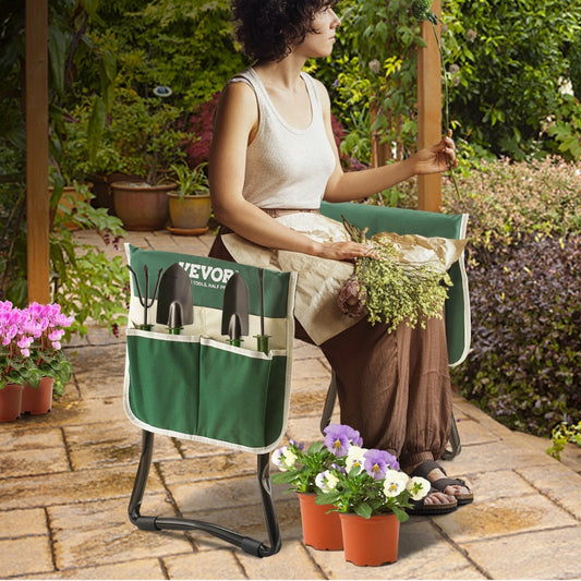 Garden Kneeler and Seat 330 lbs Load Capacity Foldable Garden Stool  Kneeling Bench for Gardening